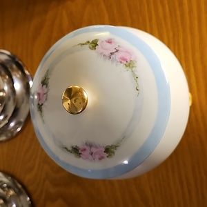 Limoges FRANCE Trinket Bowl w/Lid & Feet